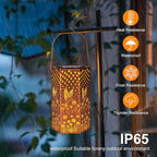 2 Pack Hummingbird Solar Lanterns Outdoor Waterproof - Birthday Gifts for Women, Men, Mom, Solar Lights Outdoor Hanging Garden Decor for Outside, Patio, Outdoor, Yard, Lawn, Balcony