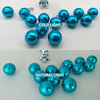 200PCS Lake Blue Faux Pearls Beads for Centerpiece Vases, Vase Filler Faux Pearls, No Holes Filler Beads for Party Anniversary Birthday Wedding Table Decor, 10/14/20/30mm