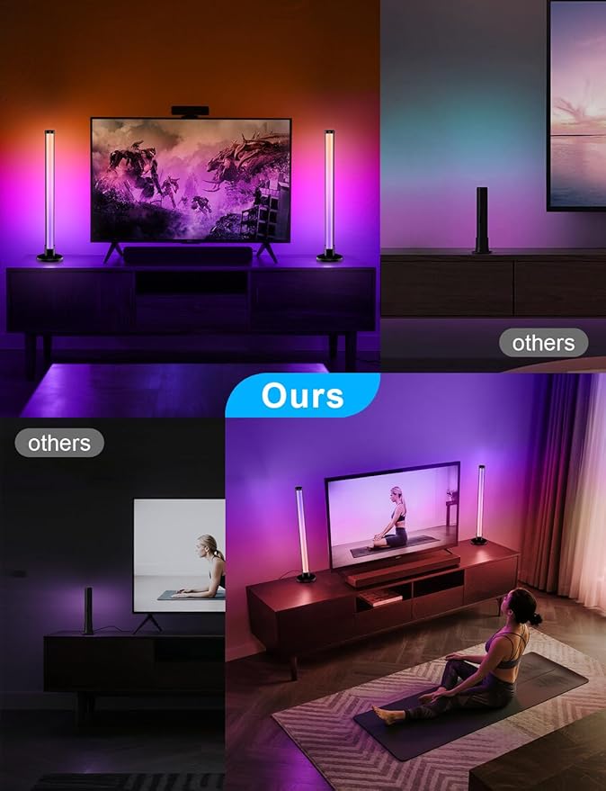 Smart LED Light Bars, RGB+IC Light Bar for Room, 16 Million Colors & 213 Preset Modes, Music Sync Gaming Lights, App Control & Remote Control Ambient Lighting for TV Backlight, Game Room Lights Decor
