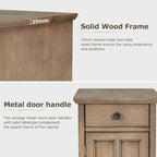 Traditional Wood Narrow End Table with Charging Station, Modern Vintage Sofa Side Table Storage & Multifunctional Drawer, Antique Brown Set of 2 for Living Room, Bedroom, Office, No Assembly