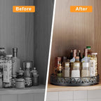 10" Lazy Susan Organizer Turntable,360 Rotating Spice Rack Lazy Susan for Cabinet Dining Table Top Countertop Pantry Kitchen Cupboard Vanity Bathroom Refrigerator Black