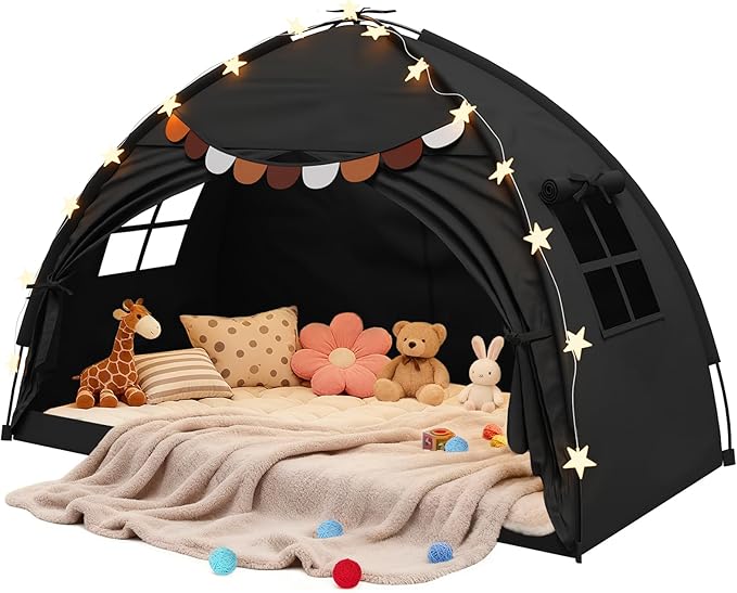 Bed Tent Twin Full Size Bed Tent for Kids Foldable Bunk Canopy Tents Privacy Space Blackout Toddler Sleeping Tents Breathable Portable Cottage Drafty Room for Indoor Bedroom
