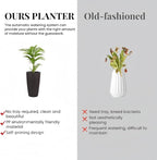 2Pack 22" High Modern Plant Pots Planter-Self-Watering Indoor/Outdoor Planting with Drain Holes, Water Level Monitor, Inner Bucket for Front Porch Patio, Brown Rattan Conical