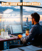 Desk Lamp, LED Desk Lamps for Home Office with 2 USB Charging Port/Outlet/Organizer,Desk Lamp for College Dorm Eye-Caring Study Light,Gooseneck Table Lamp with Pen Holders/Storage,9 Lighting Modes