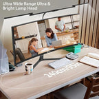 iVict Desk Lamp for Home Office, 24W Flexible Gooseneck Table Lamp, Desks Lamps with Clamp, 10 Color Modes 10 Brightness Eye-Caring Desk Light w/USB Adapter(Black)