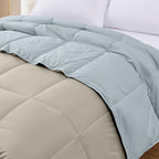 Modern Threads Down Alternative Reversible Comforter Beige/Light Blue Twin