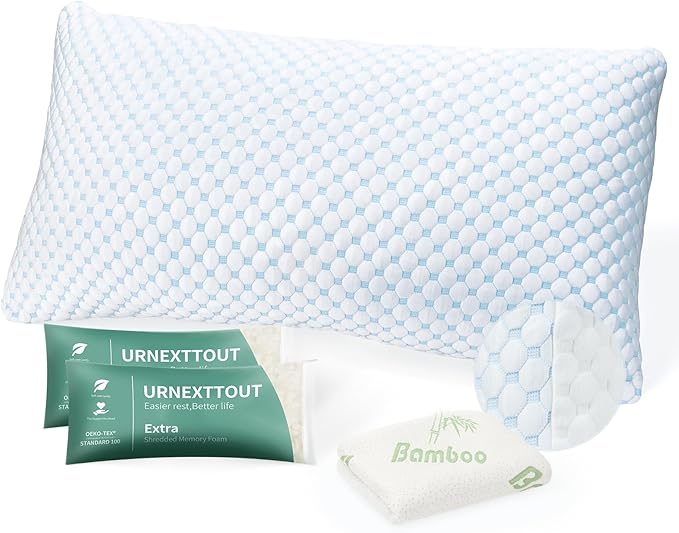 Side Sleeper Pillows for Adults Cooling Pillows for Hot Sleepers Support Adjustable Bed Pillow King Pillow with 2 Extra Fill