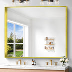 Gold Bathroom Mirror, 40x48 Inch Rectangular Framed Mirror, Large Wall Mounted Bathroom Vanity Mirror Over Sink for Bedroom,Restroom, Living Room, Hangs Vertically or Horizontally
