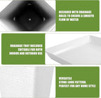 Tall Planters Set Of 2 for Outdoor Indoor Plants,21.3in Large Tapered Plant Pots with Drainage Trays Holes,White Resin Extra-Thick Flower Pots for Outdoor Patio Front Porch Backyard Decor