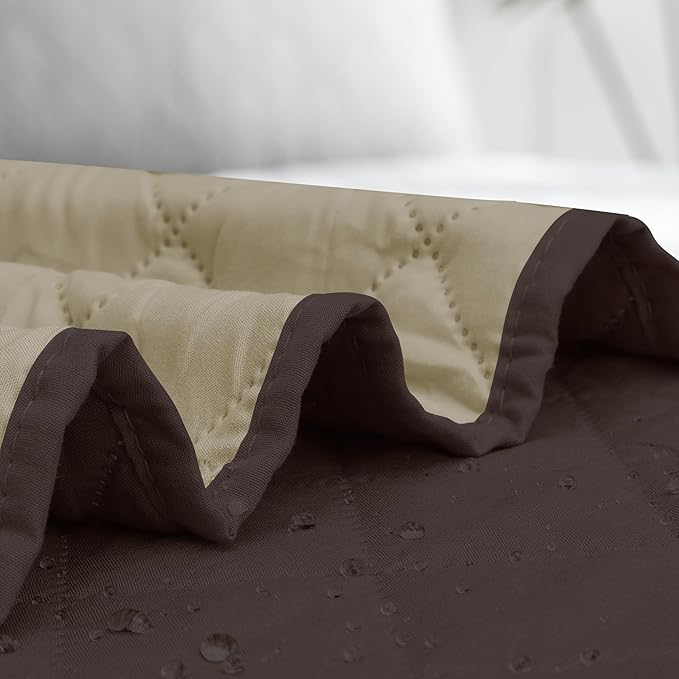 Easy-Going Sectional Couch Covers for Dogs L Shape Sofa Cover Reversible Sofa Slipcover Chaise Lounge Cover Furniture Protector Cover for Pets Dog Cat (30 x 50 inches, Chocolate/Beige)