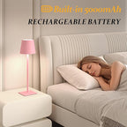 2 Pack Cordless Table Lamps, 3 Colors Stepless Dimming, 5000mAh Rechargeable Battery LED Desk Lamp for Bedroom/Couple Dinner/Desk/Cafe/Dining Room/Terrace