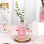 Glass Bud Vases Set of 20, Living Bud Vases, Small Bud Vase in Bulk, Mini Flowers Vases for Centerpiece, Vintage Decorative Vase Set for Table Decorations, Wedding Reception, Home Decor (Pink)