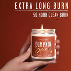 Pumpkin Spice Candle, Fall Candles - 'Pumpkin Spice' Pumpkin Candle I Infused w/Essential Oils I Autumn Scented Soy Candles for Home I Fall Home Décor I 9oz Reusable Jar, 50Hr Burn, Made in USA