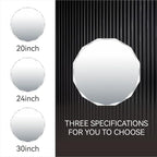 Single Beveled Edge Circle Mirror Frameless Wall Mount Bathroom Vanity Mirror, 20”