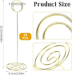 20 Pack 8.86 Inch Tall Table Number Holders Gold, Place Card Holder Gold Table Number Stands Wire Photo Holders Picture Name Menu Clips Memo Notes Cards Stand for Wedding Restaurants Birthday