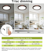 hepside 2PACK Flush Mount LED Ceiling Light Fixture Oil Rubbed Bronze, 12Inch 28W, Dimmable 3000K-4500K-6000K 3 Color Ceiling Lamp 3200LM Low Profile Ceiling Light for Kitchen Bedroom Hallway