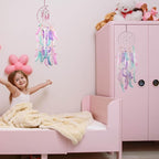 3 Pack Pink Star Moon Sun Dream Catcher - Pink Dream Catchers for Girls Room Decor, Teen Girl Room Decor, Grils Bedroom Decor,Gril Room Decor,Teen Room Decor for Girls