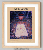 Retro Vintage New York Wall Art Print - 11x14 Unframed Poster - New York City Souvenirs, Cute Trendy Colorful Wall Decor (The Rangers at MSG, 11x14")