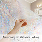 Volcanics Privacy Film Static Clings Vinyl 3D Decals Stickers Rainbow Film for Glass Door Heat Control Anti UV 35.4 x 78.7 Inches