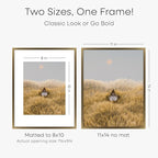 Homeforia 11x14 Bronze Picture Frame, High End Metal 11x14 Brass Frame with Mat 8x10, 11 x 14 Poster Frames Matted to 8 x 10 inch Photo, 11 by 14 Bronze Thin Frames, Tempered Glass, Wall Kit, Set of 1