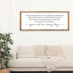 ZZJJHYWGQ Romantic Movie Quote Sign So It's Not Gonna Be Easy Home Wall Decor Art 32"×12" You and Me Everyday Love Family Sign For Master Bedroom Above Bed (Wood)