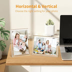 5x7 Inches Picture Frame, Magnetic Acrylic Clear Photo Frame with Stand for Tabletop Display (3 Pack)