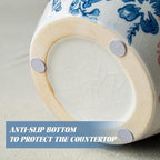 Pink Blue and White Vase, 8 Inch Vintage Chinoiserie Ceramic Vase, Rustic Flower Vases Decorative Antique Vases for Home Decor, Retro Ice Cracked Porcelain Farmhouse Table Centerpieces Decor