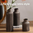 Farmhouse Vase for Home Decor, Ceramic vase Set of 3. Vintage Flower Vase Suitable for Home Decor, Living Room, Shelf Decor, Dining Table Decor.