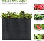 LEWIS&WAYNE Large Rectangular Block Planter Box Handmade Wicker Tall Planters for Outdoor Plants with Removable Liners Modern Planter for Indoor Outdoor Patio Deck - Black, 38''x11''x30''