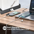 24” Black Touch Table Lamp Set of 2 with USB Ports, 3-Way Dimmable Bedside Nightstand Lamps for Bedroom Living Room End Tables, Night Stand Light Side Lamp Faux Silk Shade, Bulbs Included