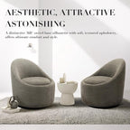 COLAMY Swivel Accent Chair Set of 2, 360° Swivel Round Chair with Hidden Storage, Modern Small Barrel Armchair for Living Room/Bedroom, Green