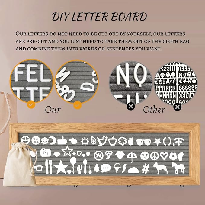 Collage Picture Frames for Wall, Birthday Gifts for Mom Women Teenage Girls, Polaroid Picture Display Felt Letter Board with 270 Letters and 30 Clips, Unique DIY Mothers Day Gifts