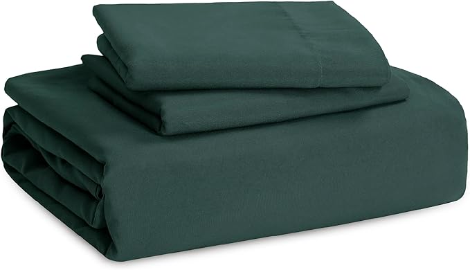 Bedsure Forest Green Oversized King Duvet Cover - 3 Pieces Prewashed Cotton-Like Extra Soft Bedding Set, Includes 1 Duvet Cover 120x98 Inches with Zipper Closure & 2 Pillow Shams, No Comforter