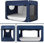 Bed Canopy Portable Blackout Bed Tent Privacy Tent for Adult Indoor Sleeping with 3 Doors, Storage Bag