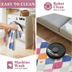 jinchan Kids Rug for Nursery 5ft Radius Corner Washable Area Rug Modern Colorful Quarter Circle Rug Soft Non-Slip Carpet for Bedroom Playroom Daycare Reading Nook Kitchen Classroom Berries on Cream