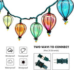 11FT Multicolor String Lights with 10 Bulbs, UL Listed Connectable Waterproof Decorative LED Lights Hanging for Backyard Patio, Indoor/ Outdoor for Christmas Wedding Party Festival Lighting(2pcs)