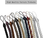 BEL AVENIR Curtain Tiebacks Ropes Tie-Backs, Handmade Curtain Holdbacks (Black, 4pack)