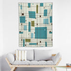 ICMOLYYENLO Boho Medieval Cat Tapestry, Abstract Atomic Starburst Geometric Aesthetic Art Wall Hanging For Bedroom Living Room Dormitory 40x60 Inches