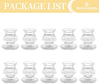 Romadedi Glass Candle Holder for Candlestick - 10 Pcs Clear Small Tapered Candle Holder Decor Bulk Wedding Table Centerpiece for Candle Sticks Christmas Party Living Room Dinner Advent