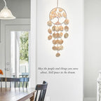 Pretty Jolly Gold Tree of Life Dream Catcher Wall Decor with Citrine Crystals Unique Capiz Wind Chimes Soothing Sound Waterfall Handmade Wall Hanging Home Decor for Bedroom Wedding Party Wish Gift