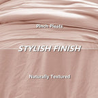 CozyLux King Size Comforter Set Blush Pink, 7 Pieces Soft Pinch Pleat Bed in a Bag King Comforter Set with Sheets, Boho Bed Set with Down Alternative Comforter, Sheets, Pillowcases & Shams