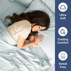 Twin Sheets Set 4 Piece - Includes 2 Pillowcases - Bed Sheets Twin Size - Soft Hotel Luxury Bedding - Cooling, Comfy, Cozy & Breathable - 1 Flat & 1 Fitted & 2 Pillowcases w/ Deep Pockets - Ice Blue