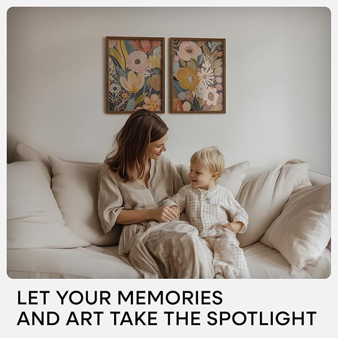 Homeforia 12x16 Picture Frame Brown, High End Dark Oak 12x16 Walnut Wood Poster Frame with Mat 9x12 Print, 12 x 16 Wooden Frame Matted to 9 x 12 Photo, 16x12 Frames, Tempered Glass, Wall Kit, Set of 1