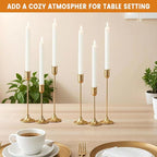 6 Pcs Brass Gold Candle Holders Set, Candelabra Tall Candle Stand, Metal Taper Candlestick Holders for Dining, Table Centerpieces & Vintage Home Decor– Housewarming Gift for Halloween Decor, Christmas