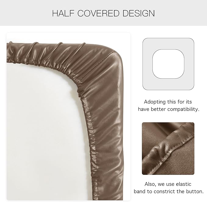 Yates Home PU Leather Couch Sofa Cushion Slipcover Water-Proof Elastic Chair RV Seat Covers Loveseat Sofa Furniture Protector Slip Cover for Settee Seater Replacement in Living Room（3 Pieces, Camel