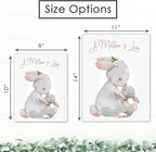 Mother and Child Bunny Wall Art Print - Unframed - 11x14 | Nursery Decor | Bedroom Decor | Room Decor Aesthetic | Bedroom Wall decor