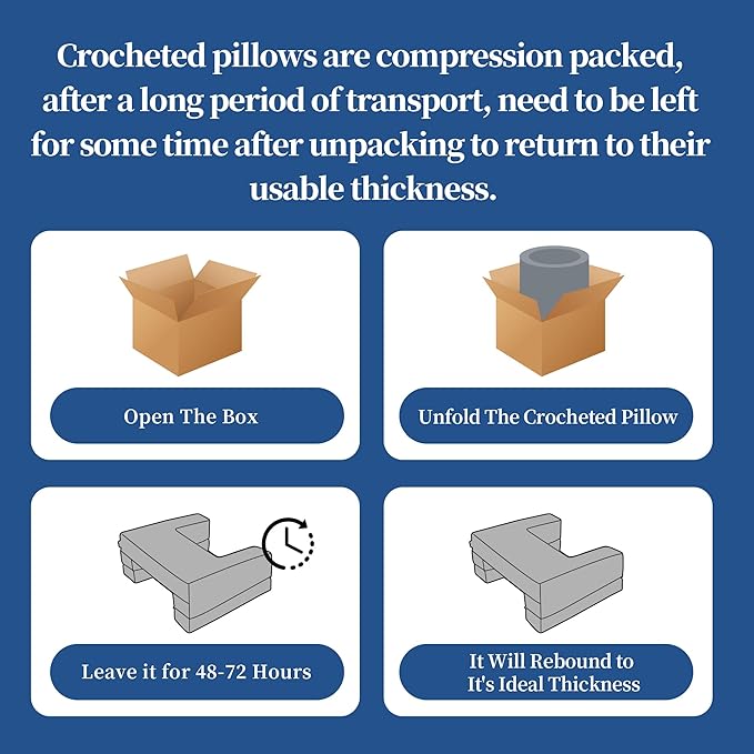 HOMBYS Foam Crochet Pillow for Lap Support, Adjustable Gaming Pillow for Lap, Bed and Sofa, Soft Velvet Lap Desk Pillow, Reading Pillow for Arm Rest, 2 Heights for Different People