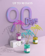 MIZZEO Reed Diffuser Set, French Lavender 6.76 fl oz Highly Scented Room Diffuser Home Fragrance Essential Oil Reed Flower Diffuser, House Bedroom Office Decor & Gifts