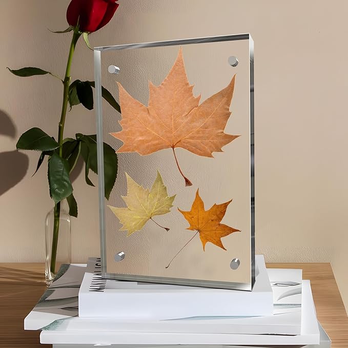 8x10 Inches Acrylic Picture Frames 3 Pack, Double Sided Magnetic Photo Frames,Free Standing on Desk or Table Clear Picture Frames