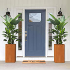 Cor Ten Steel Planter 26 Inch Tall Planter with Drainage Holes, Rust-Resistant/Heavy-Duty Metal Planter Box for Garden, Patio, Porch & Yard (14x14x26in)